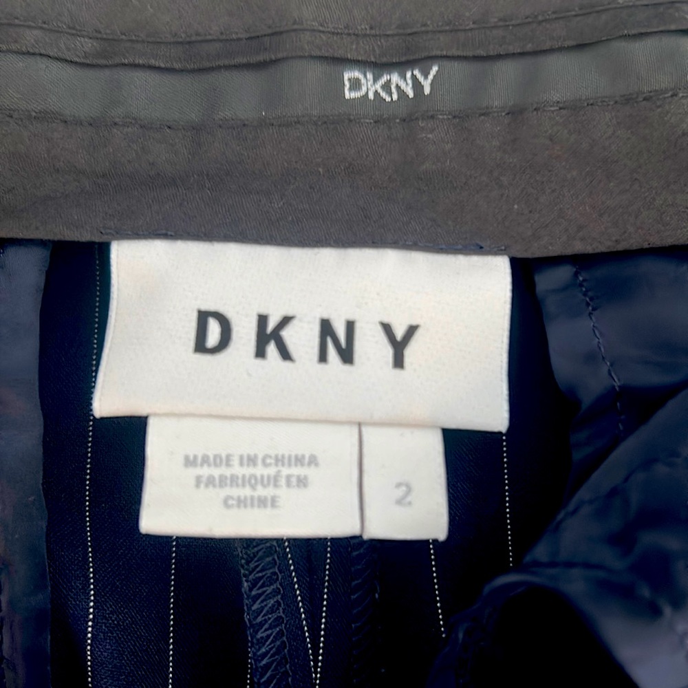 DKNY pinstripe, pleated pants